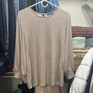 Adrianna Papell Shimmering Beige Blouse